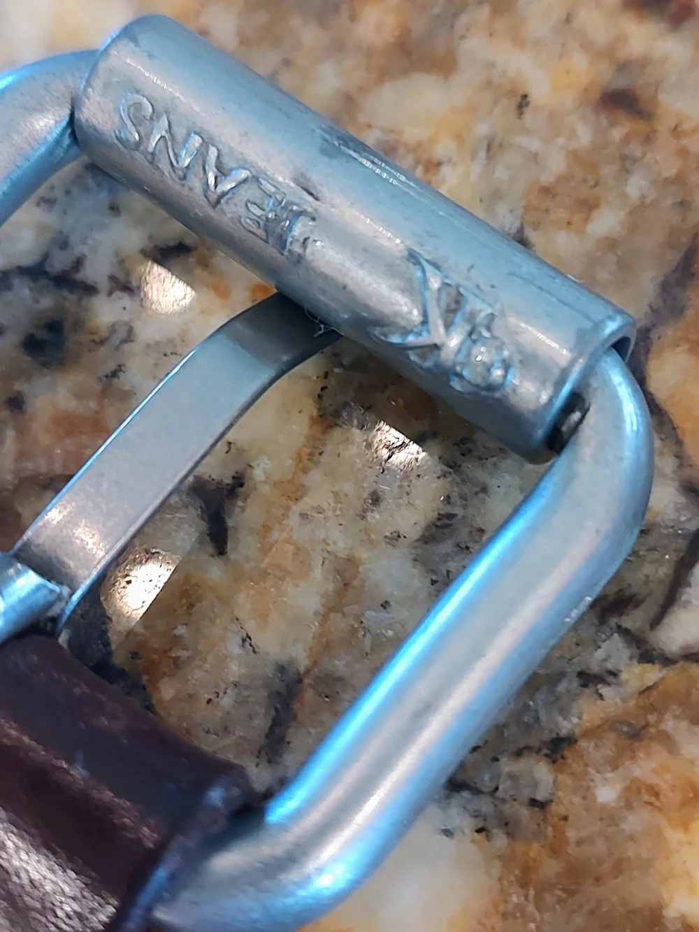 Classic Dark Brown Calvin Klein Leather Belt with Silver Buckle
